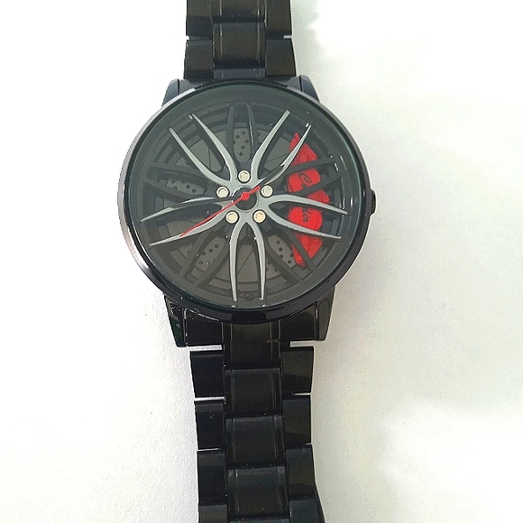 Car Wheel Rim Watch Quartz Men's Sports Watch - Picture 2 of 6